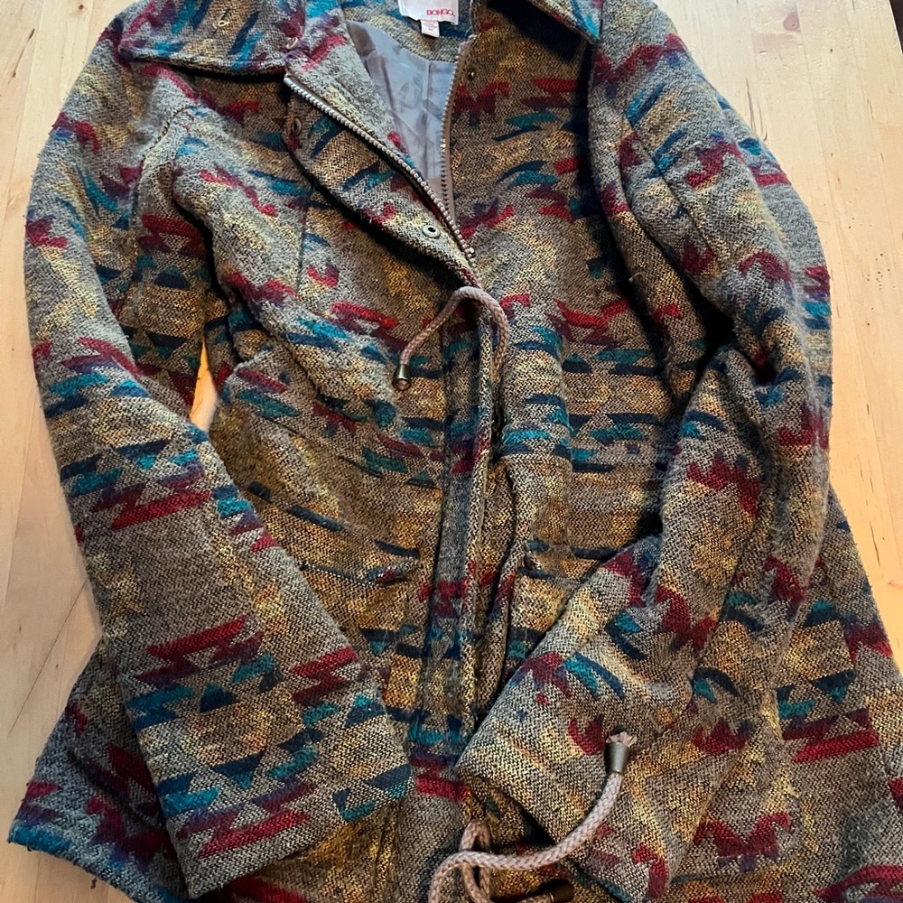 Bongo Multicolor Patterned Trench Coat - image 1